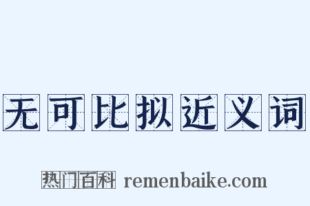 无可比拟近义词是什么意思的图片